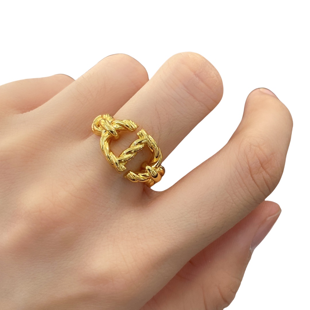 CDR028 Twist metal CD Logo Ring - ccjewelryacc