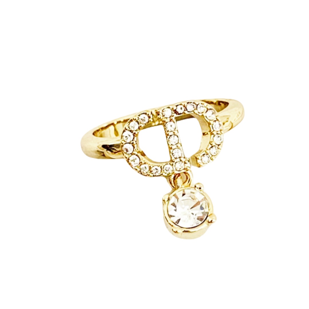 CDR036 Crystals and cd icon ring - ccjewelryacc