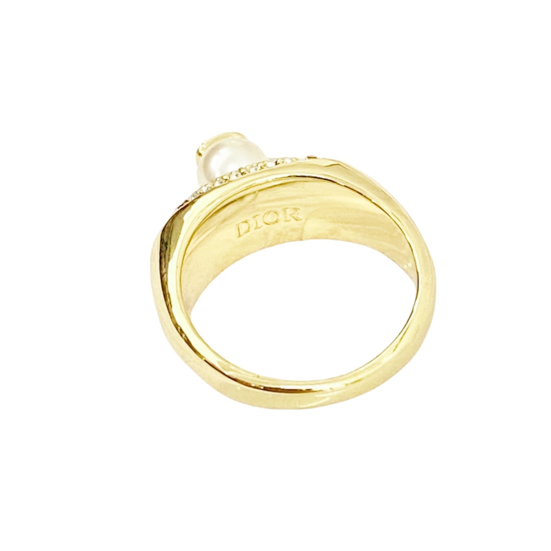 CDR026 Metal crystal dior cd logo ring - ccjewelryacc