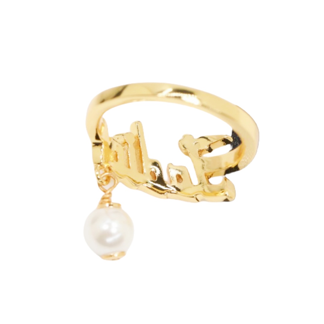 CDR021 Ja dior ring in metal and pearl - ccjewelryacc
