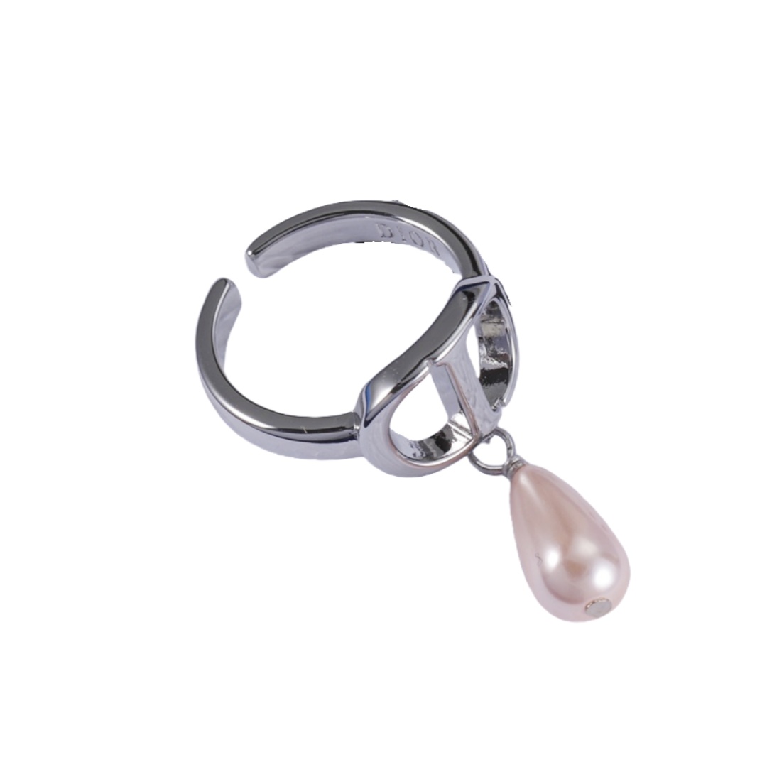CDR037 CD Ring with drop pearl charm - ccjewelryacc