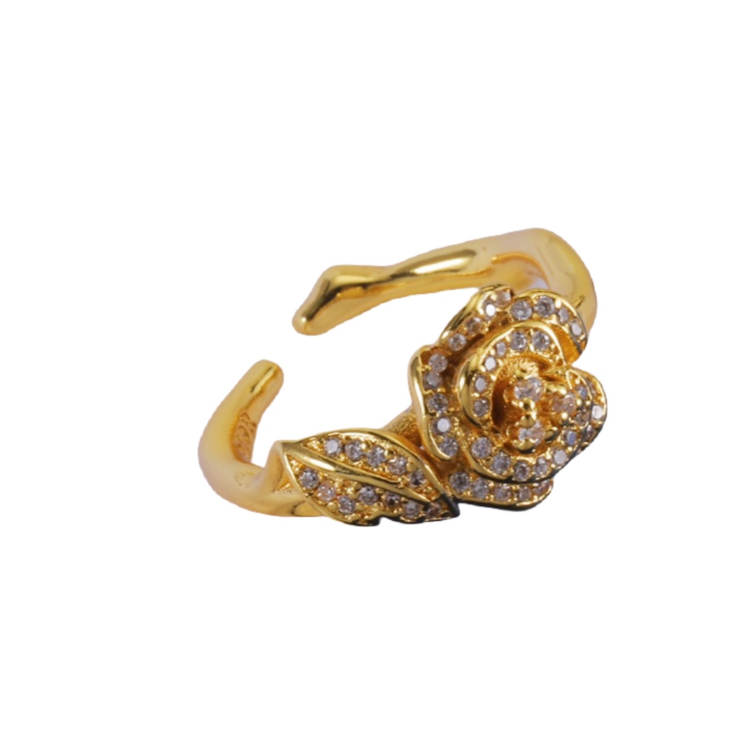 CDR031 Dior camellia flower ring - ccjewelryacc