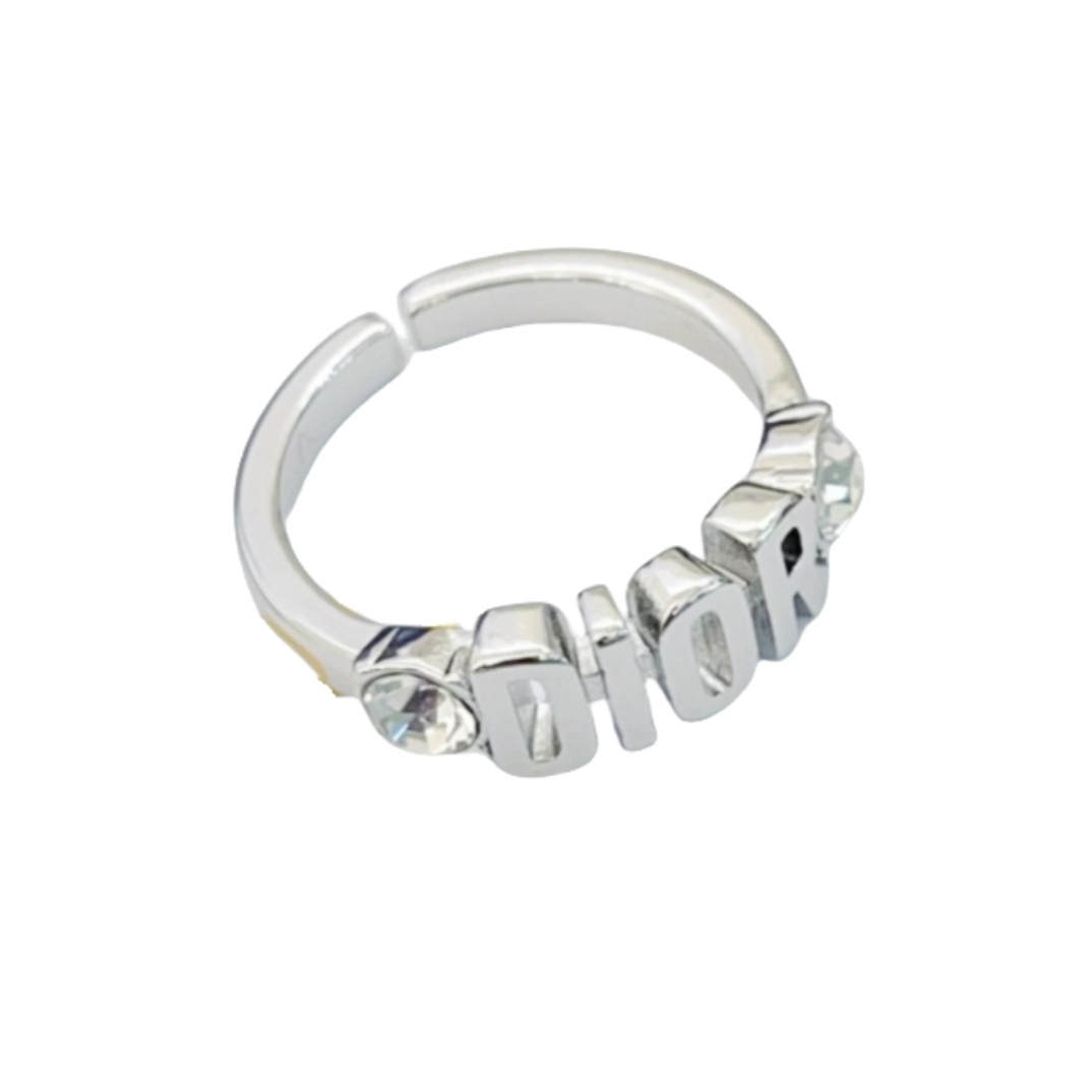 CDR014 Dior logo ring silver - ccjewelryacc