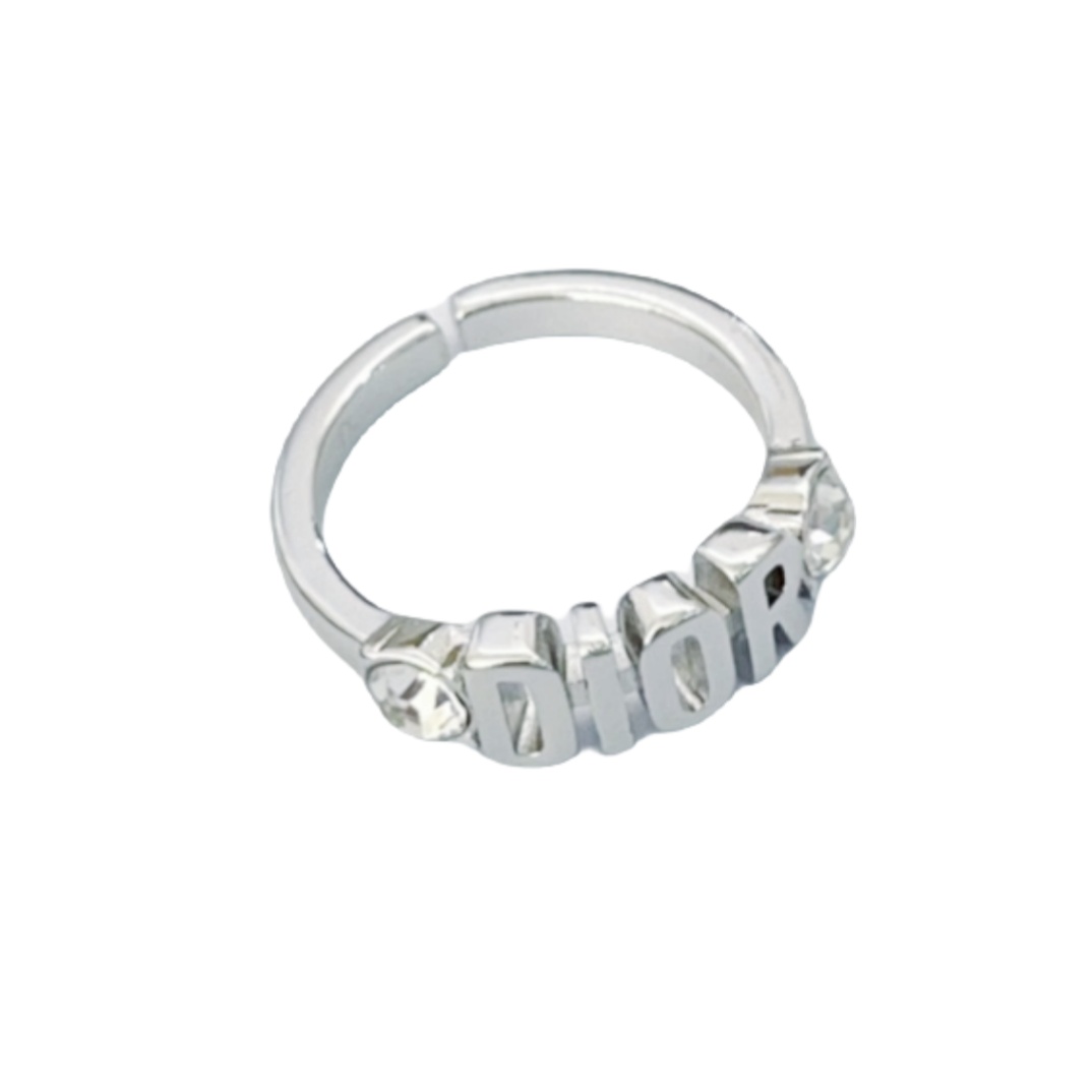 CDR014 Dior logo ring silver - ccjewelryacc