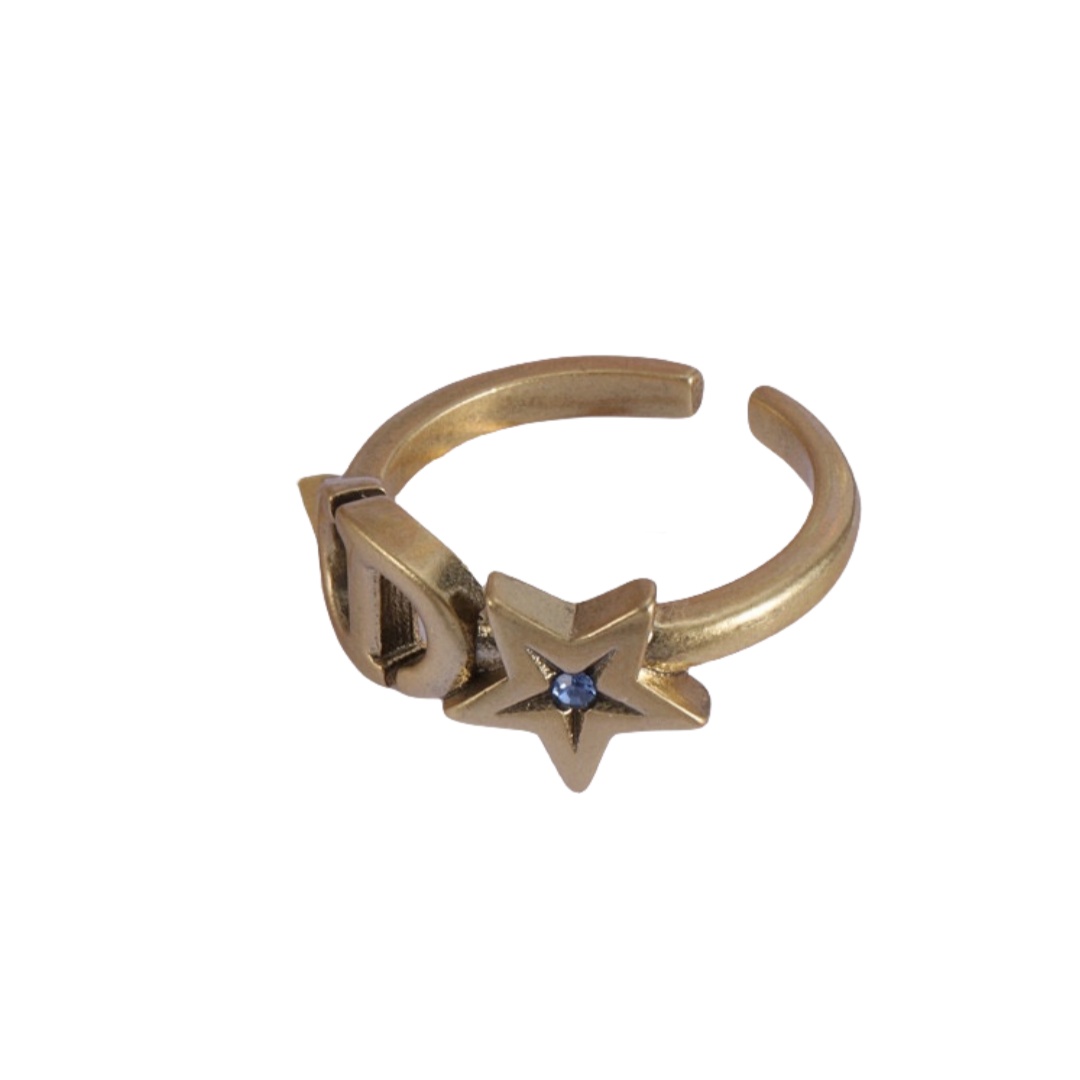 CDR027 Vintage Dior CD and heart Ring - ccjewelryacc