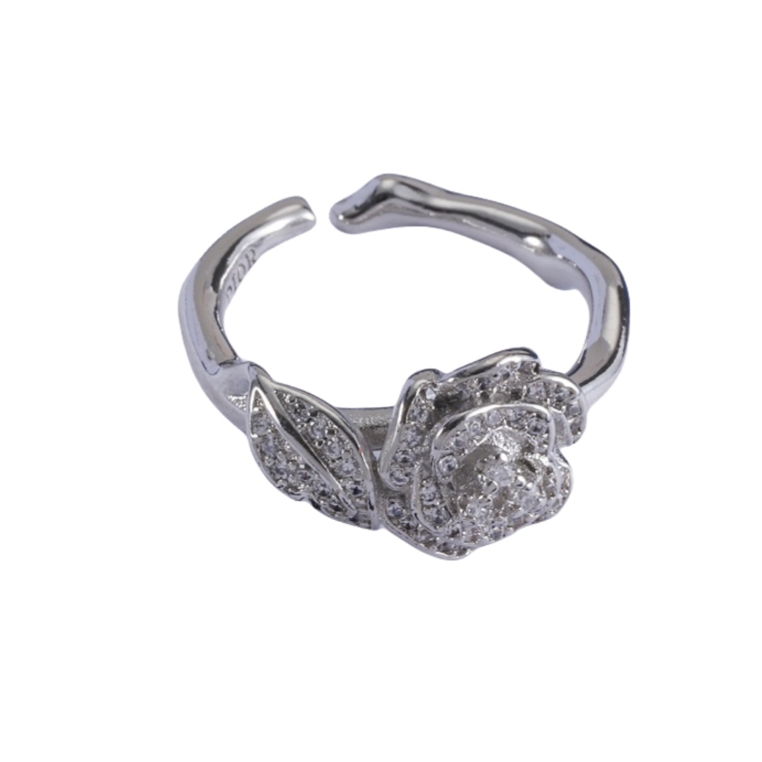 CDR031 Dior camellia flower ring - ccjewelryacc