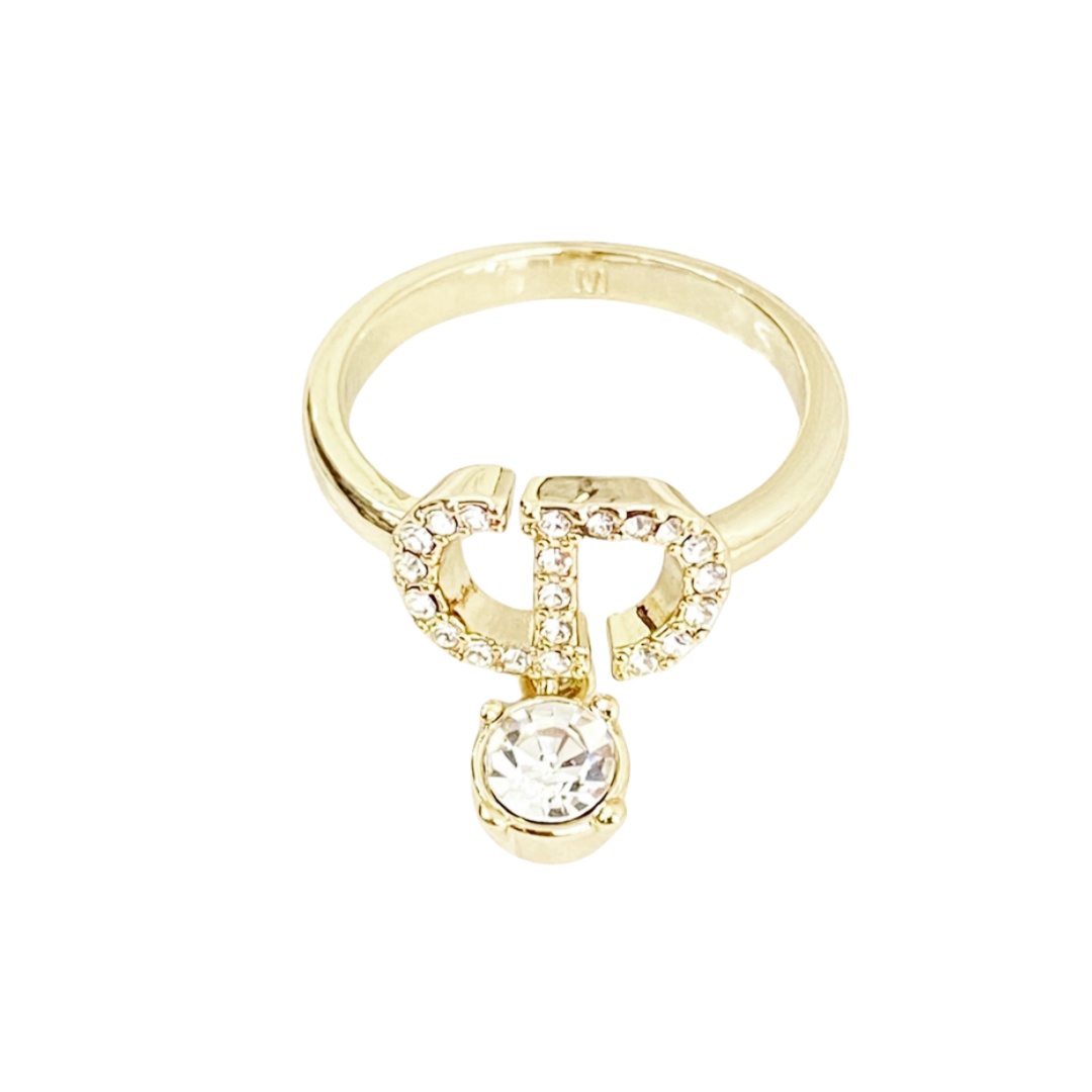 CDR036 Crystals and cd icon ring - ccjewelryacc
