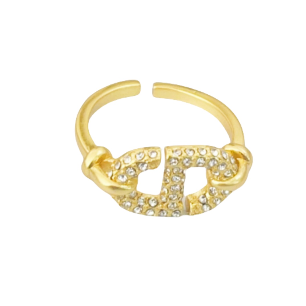 CDR008 Crystals and cd icon ring - ccjewelryacc