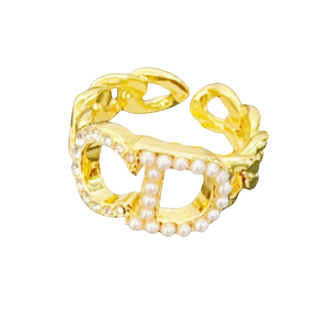 CDR009 Christian dior pearl and crystal ring - ccjewelryacc