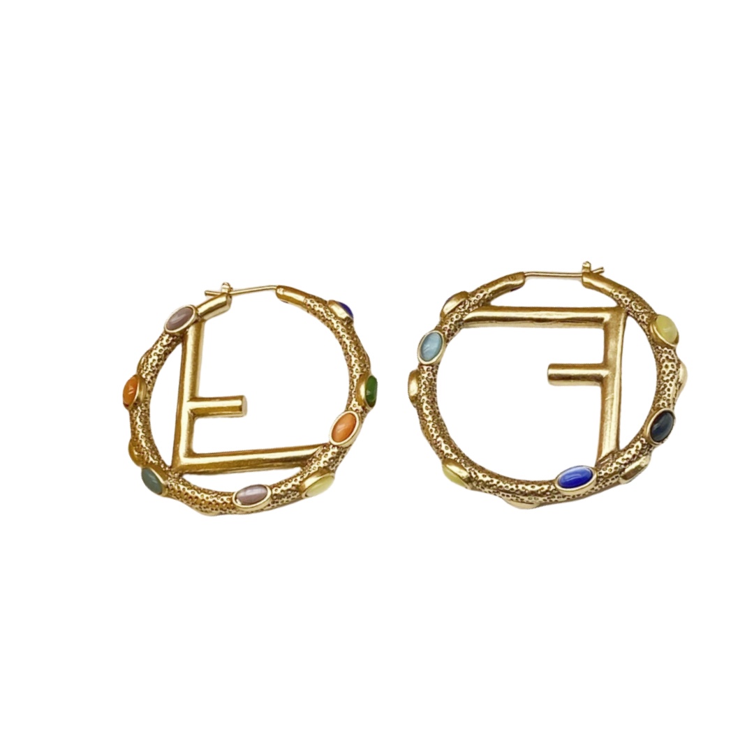 FDE046 Fendi hoop earrings - ccjewelryacc
