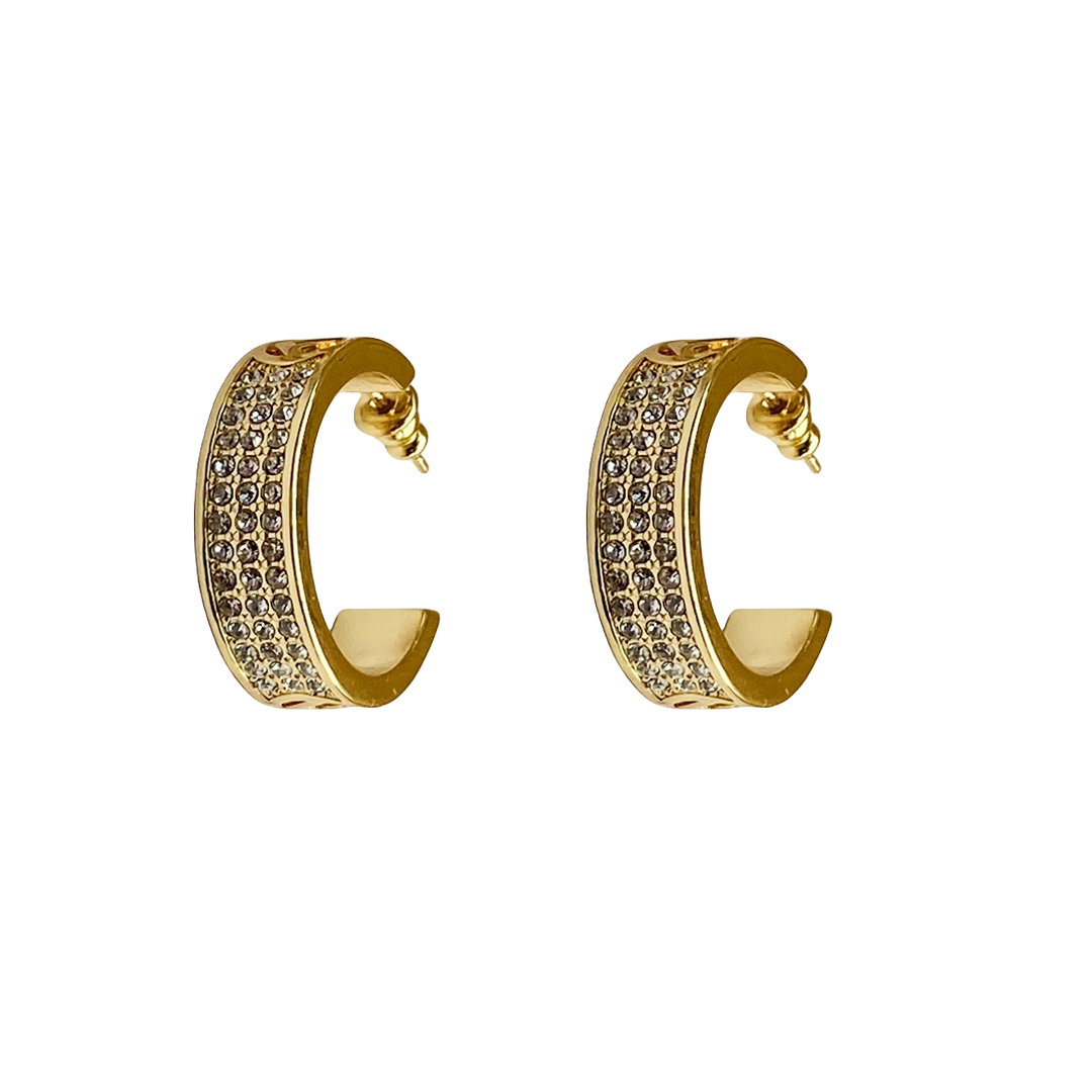 FDE054 fendi crystal hoop earrings - ccjewelryacc