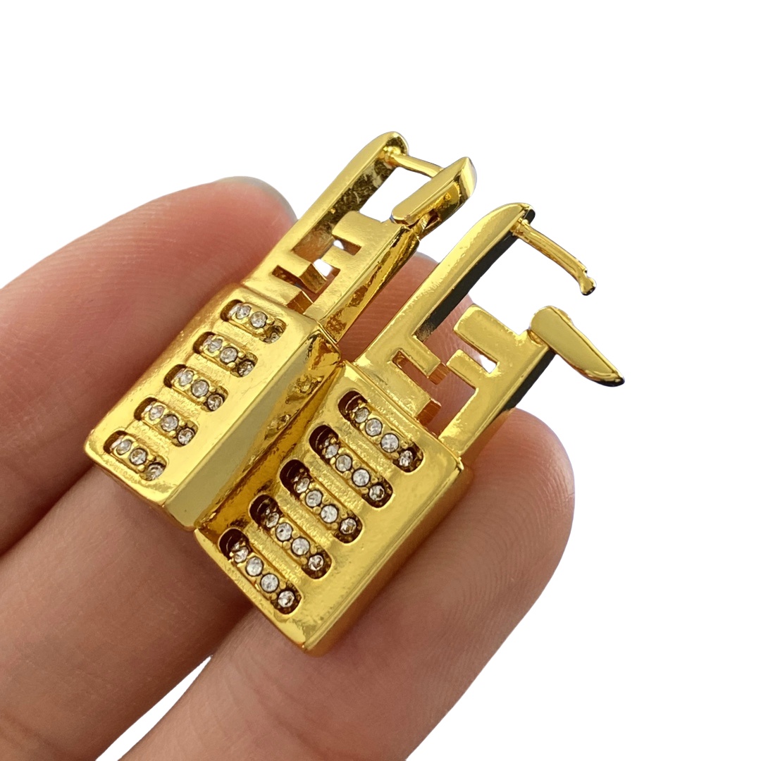 FDE021 Fendi lock earrings - ccjewelryacc