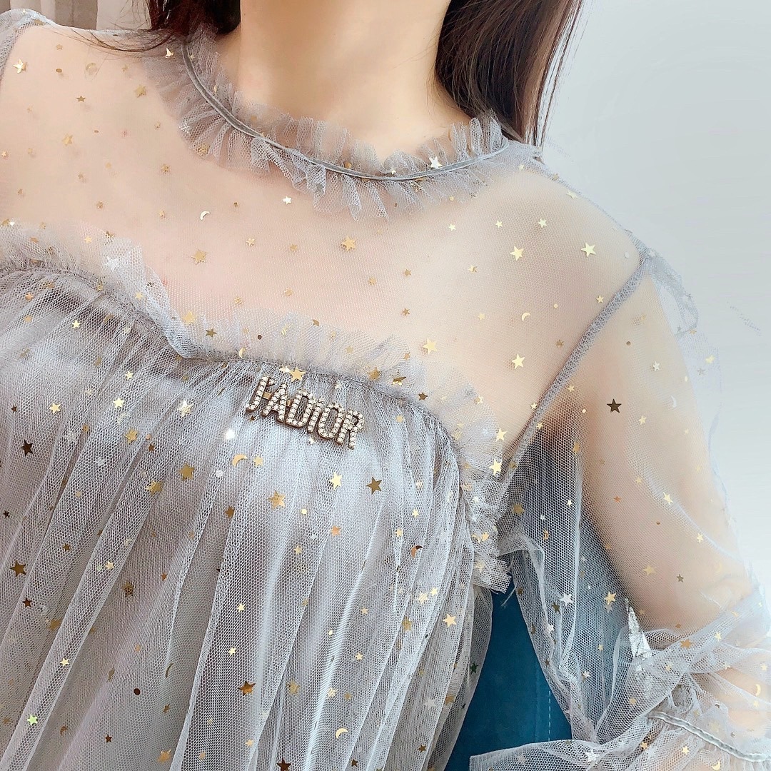 CDB046 Vintage J adior brooch in metal and crystal - ccjewelryacc