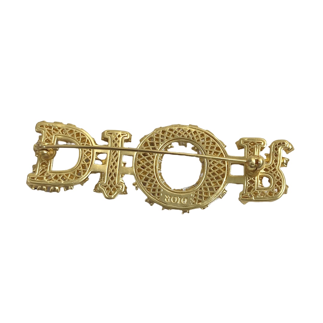 CDB044 Hollow dior letter CD brooch pin with crystal - ccjewelryacc