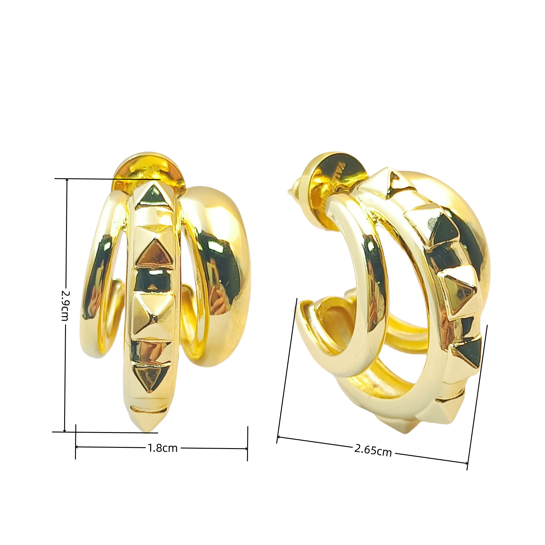 VTE123 V Rockstud earrings - ccjewelryacc