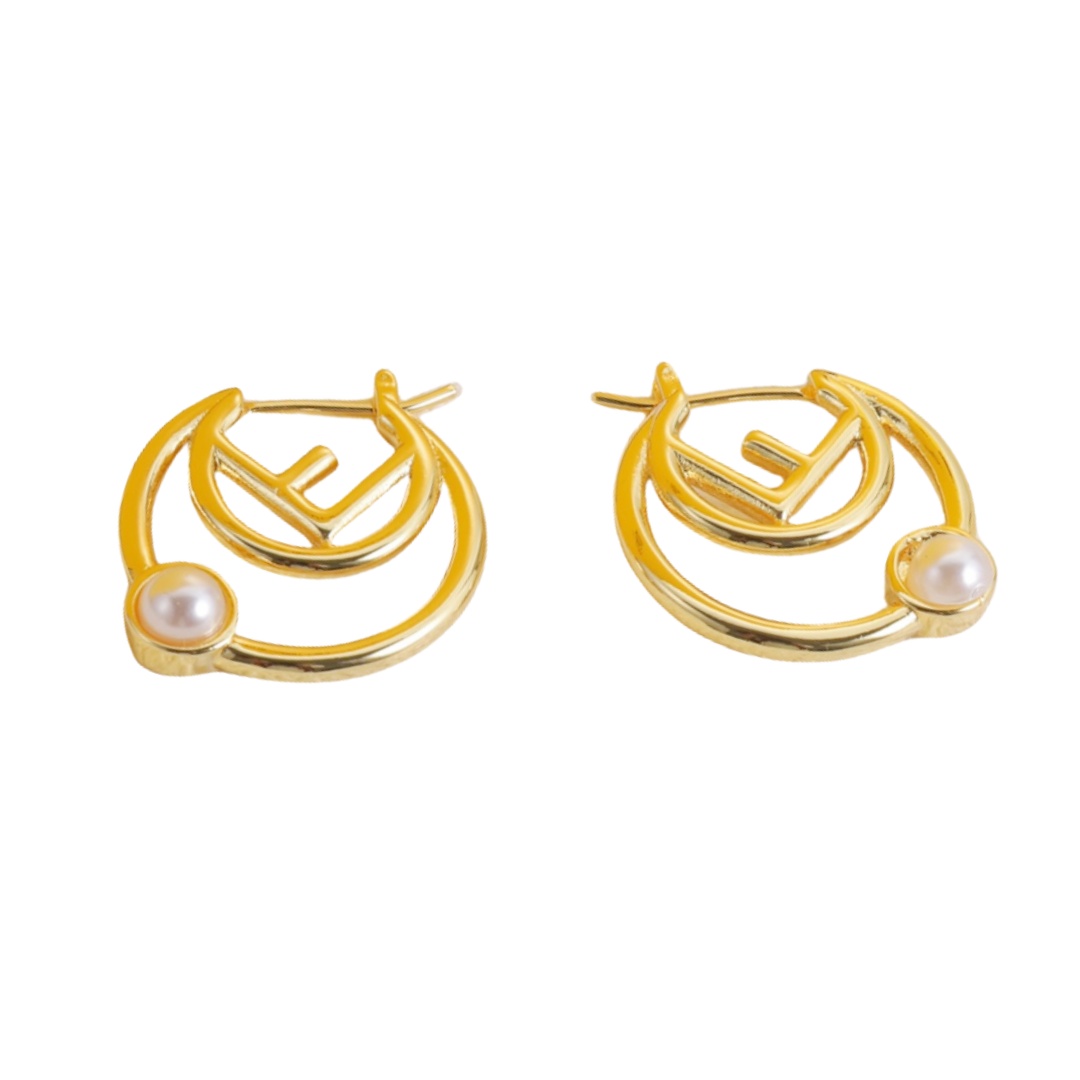 FDE028 Fendi f is fendi hoop earrings - ccjewelryacc