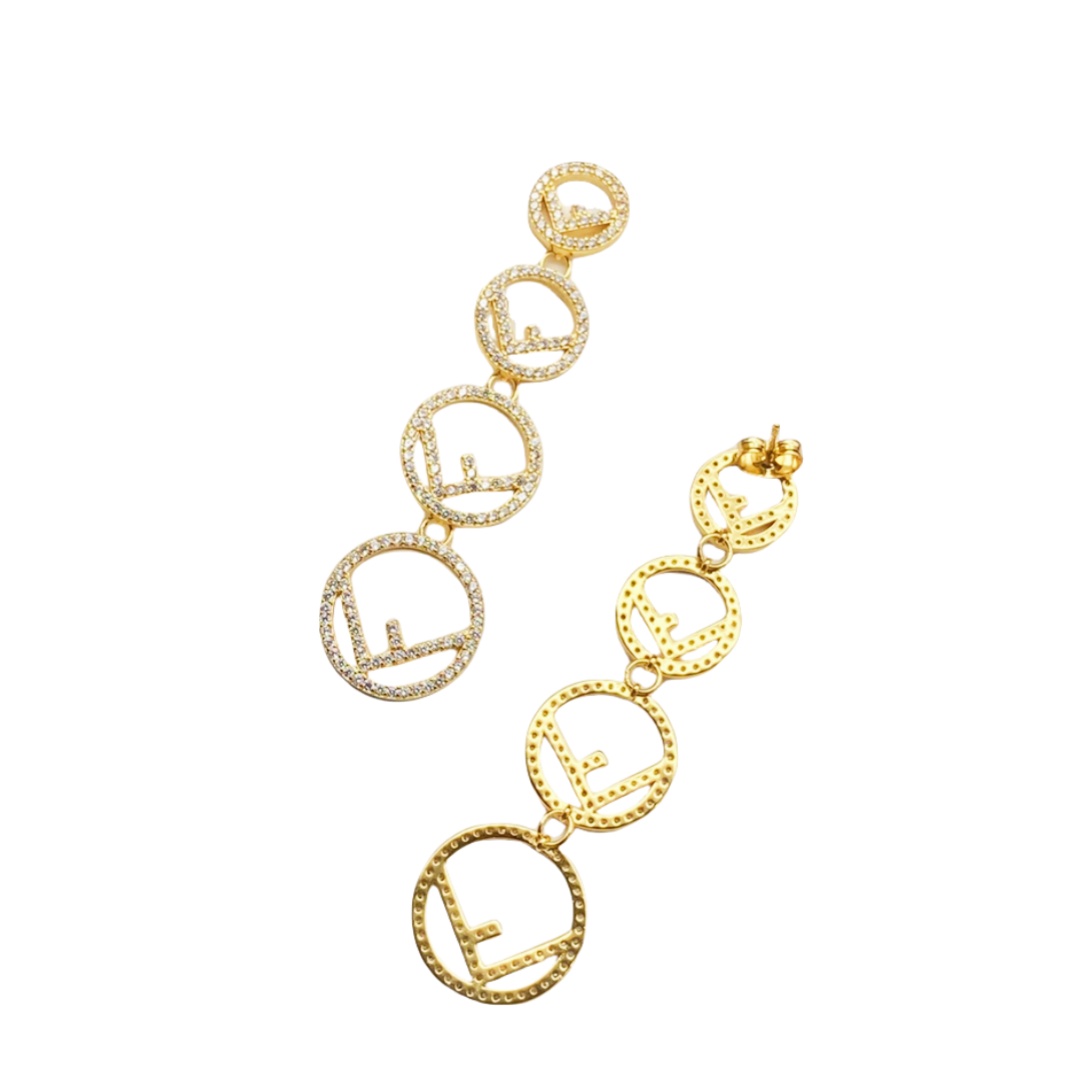 FDE022 Fendi logo tassels earrings - ccjewelryacc