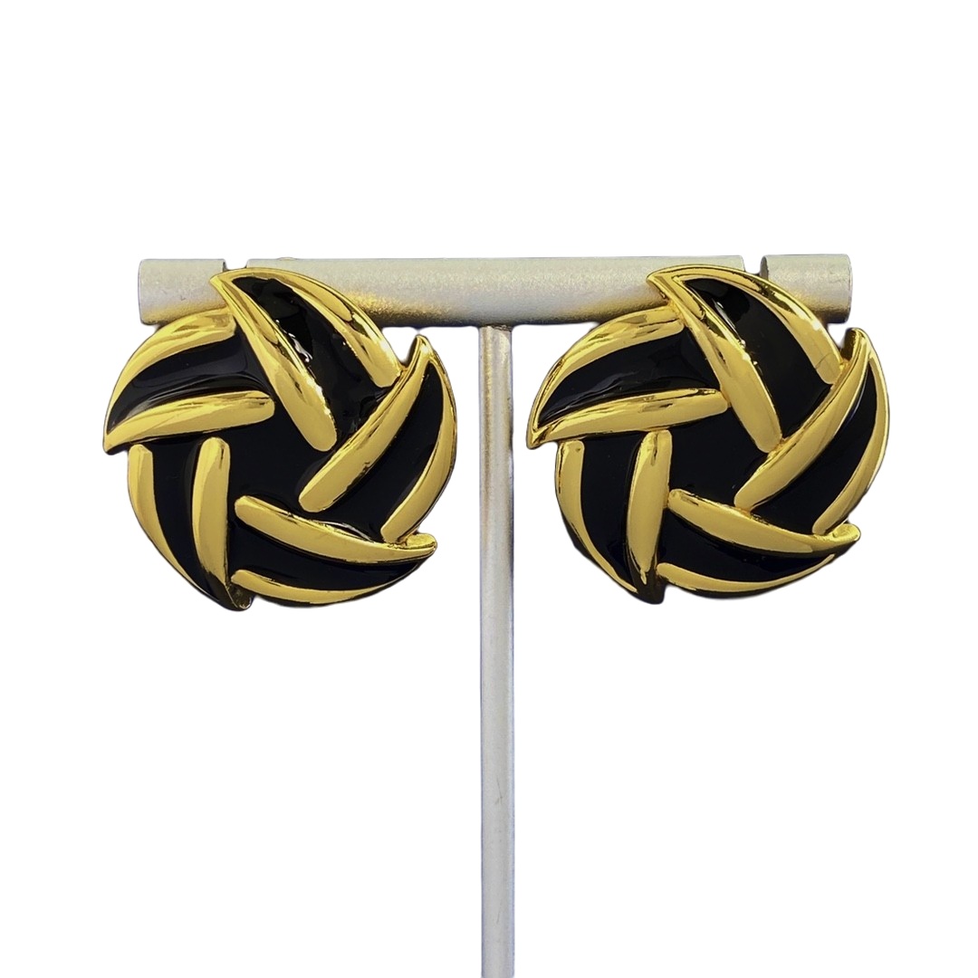 YYE022 YVES enemal Pinwheel flower stud earring - ccjewelryacc