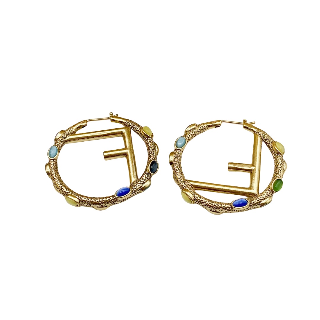 FDE046 Fendi hoop earrings - ccjewelryacc