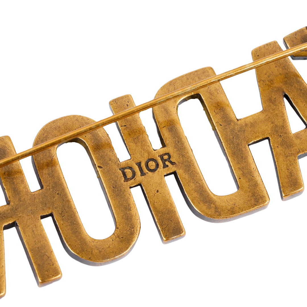 CDB046 Vintage J adior brooch in metal and crystal - ccjewelryacc