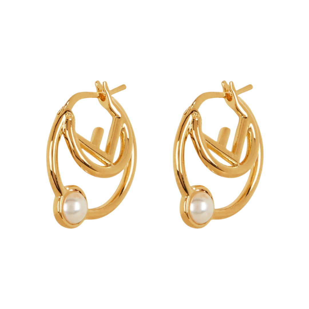 FDE028 Fendi f is fendi hoop earrings - ccjewelryacc