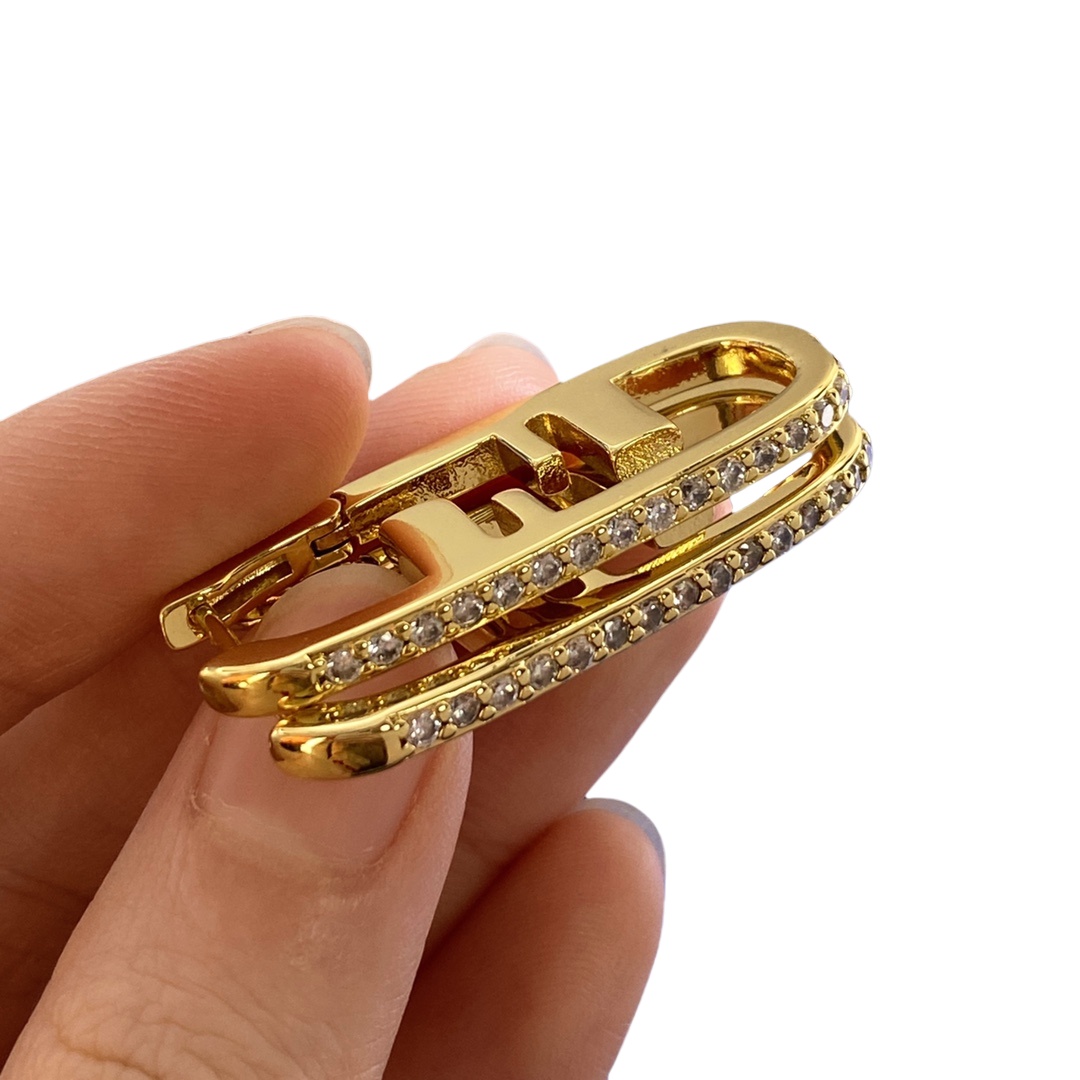 FDE095 Fendi o lock earrings - ccjewelryacc