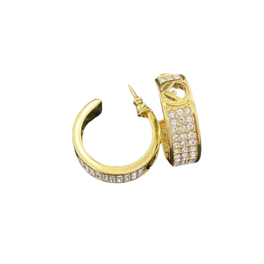 FDE054 fendi crystal hoop earrings - ccjewelryacc