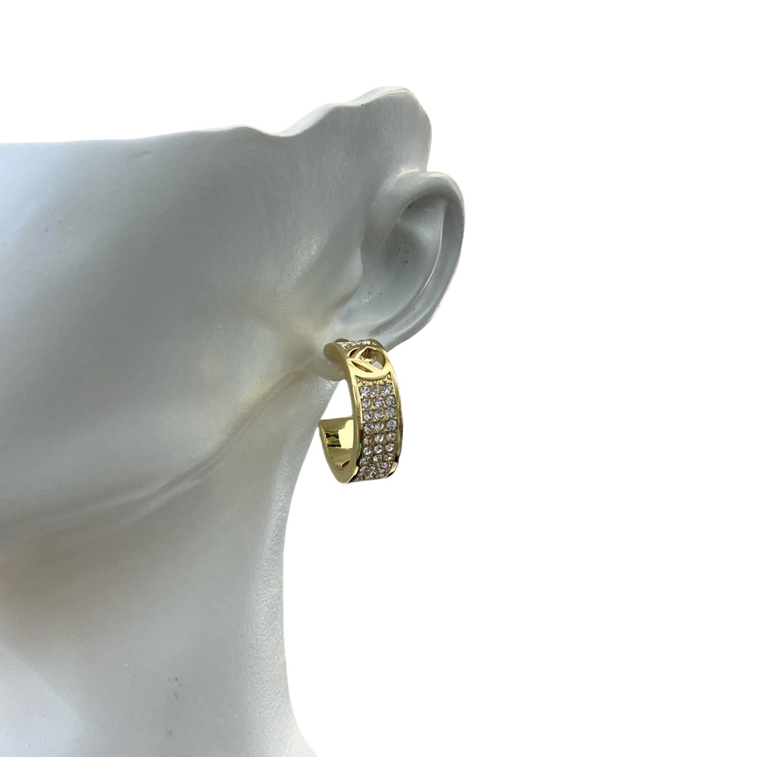 FDE054 fendi crystal hoop earrings - ccjewelryacc