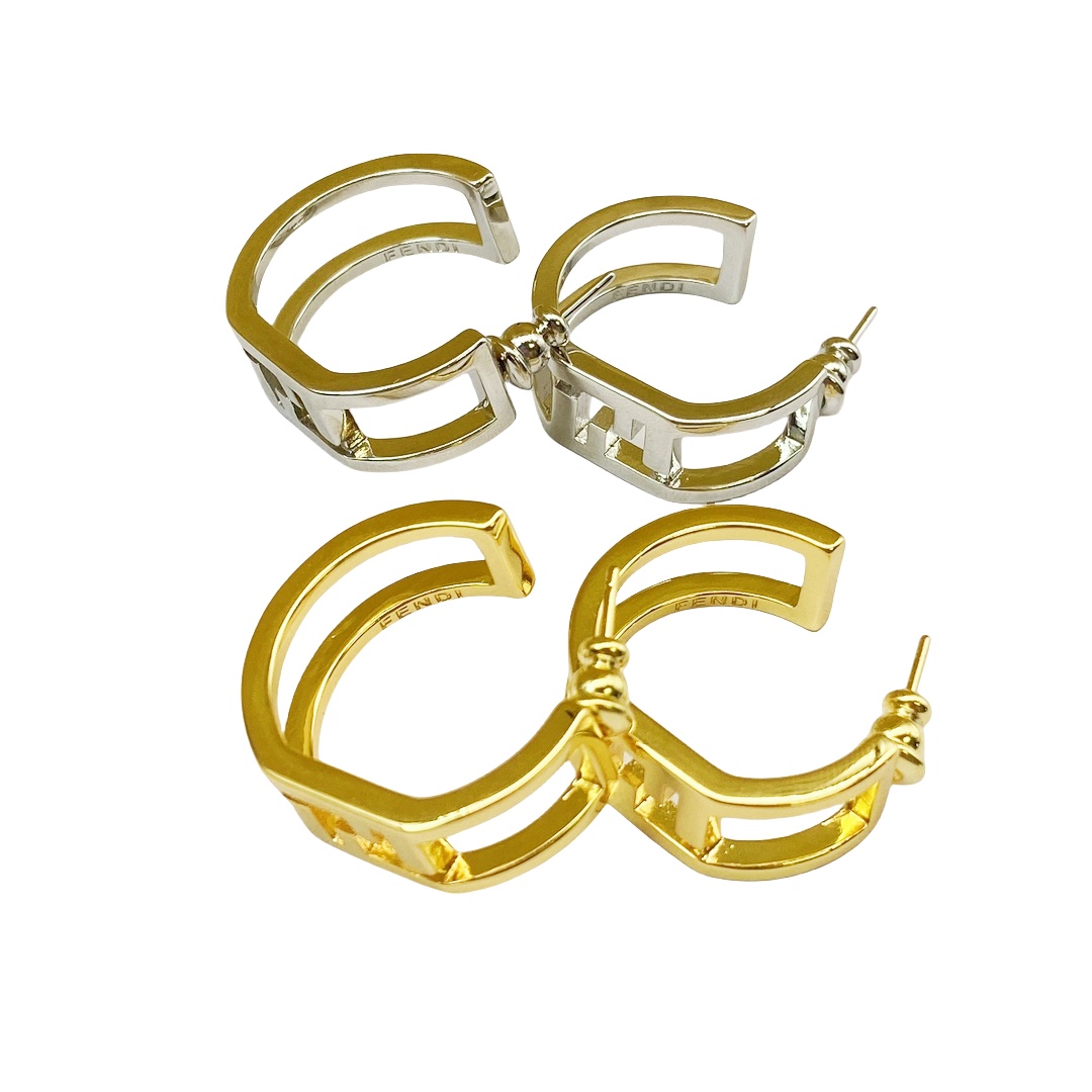 FDE062 Fendi hoop earrings - ccjewelryacc