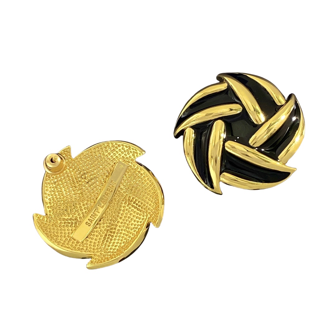 YYE022 YVES enemal Pinwheel flower stud earring - ccjewelryacc