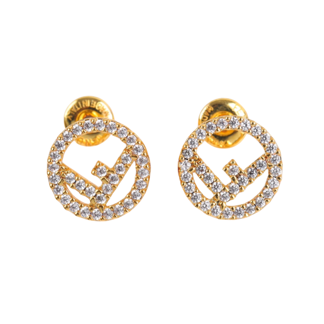 FDE038 Fendi Logo stud earrings - ccjewelryacc