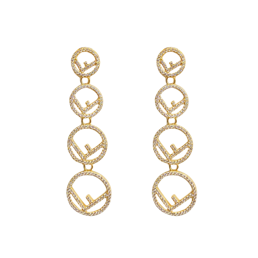 FDE022 Fendi logo tassels earrings - ccjewelryacc