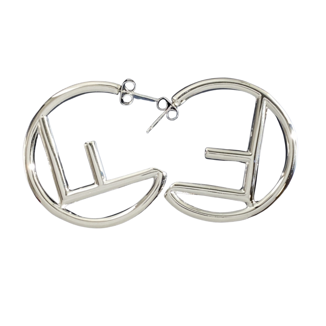 FDE032 Fendi F hoop earrings - ccjewelryacc