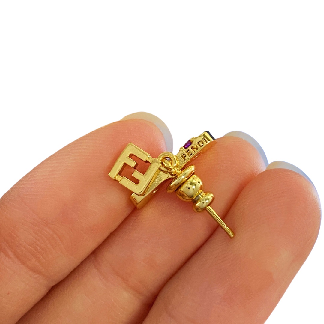 FDE030 Fendi FF drop earrings - ccjewelryacc