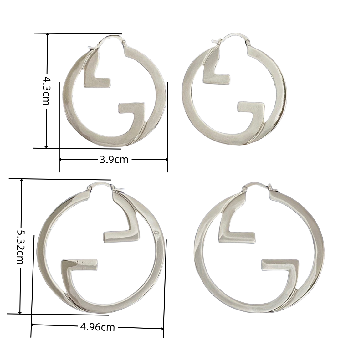 GGE132 Gucci GG Interlocking hoop earrings - ccjewelryacc