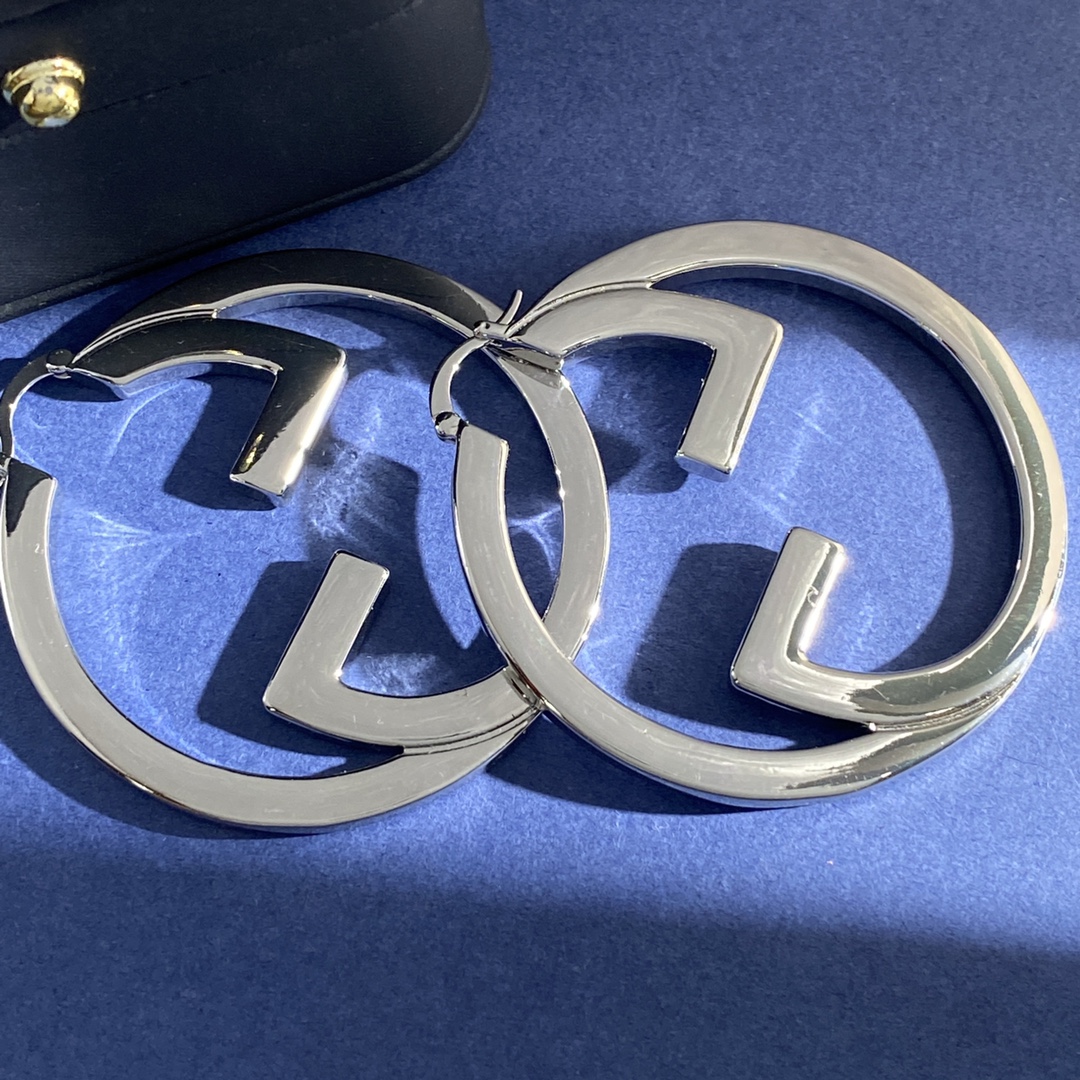 GGE132 Gucci GG Interlocking hoop earrings - ccjewelryacc