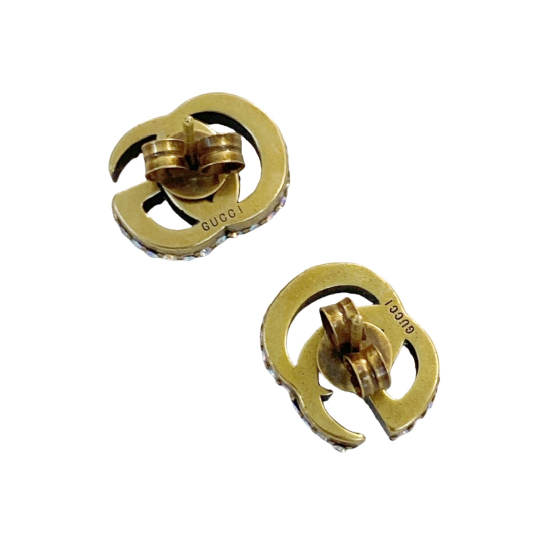 GGE053 Colorful  crystal GG Drop earrings - ccjewelryacc