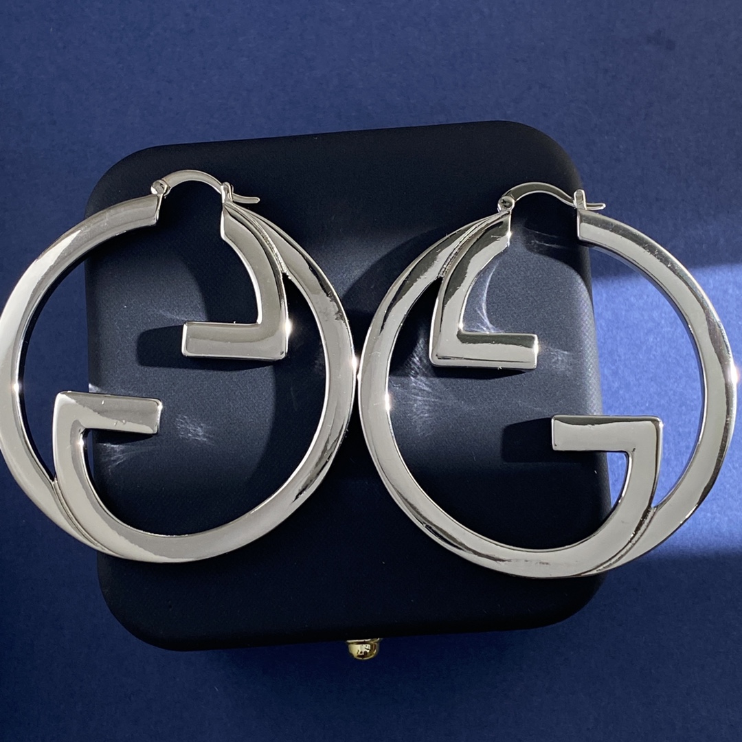 GGE132 Gucci GG Interlocking hoop earrings - ccjewelryacc
