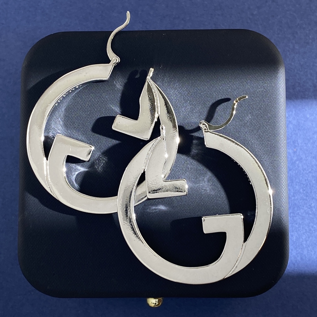 GGE132 Gucci GG Interlocking hoop earrings - ccjewelryacc