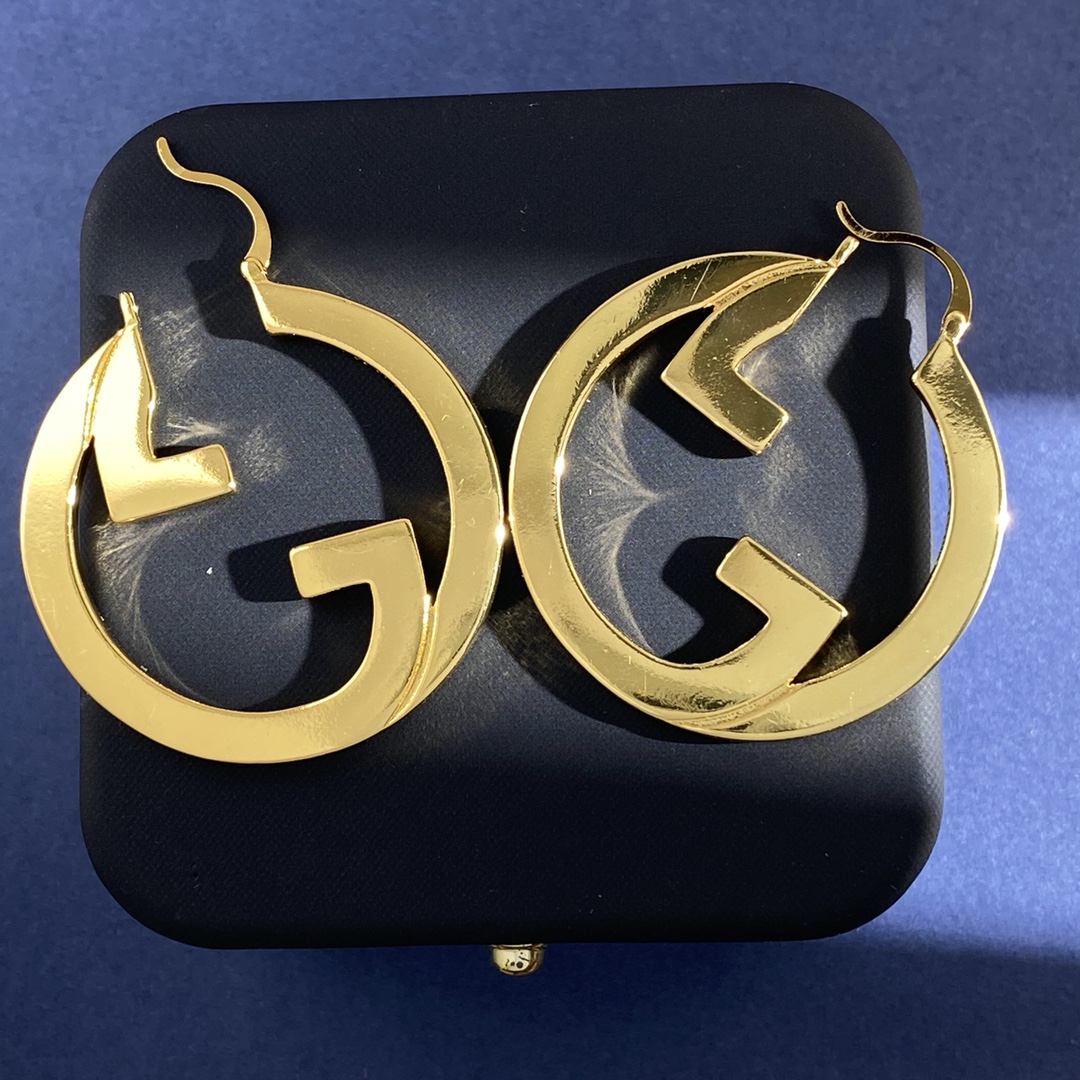 GGE132 Gucci GG Interlocking hoop earrings - ccjewelryacc