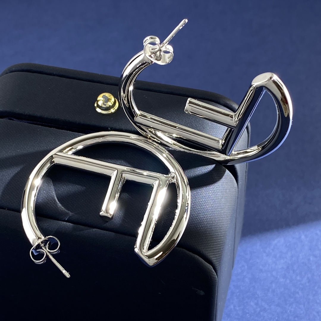 FDE032 Fendi F hoop earrings - ccjewelryacc
