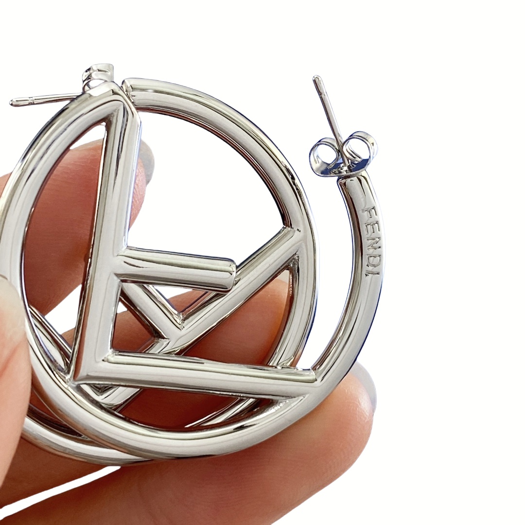 FDE032 Fendi F hoop earrings - ccjewelryacc