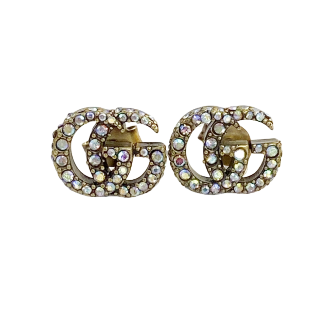 GGE053 Colorful  crystal GG Drop earrings - ccjewelryacc