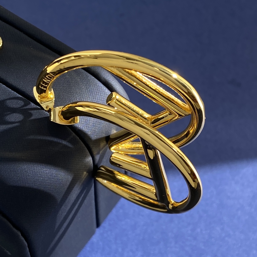 FDE032 Fendi F hoop earrings - ccjewelryacc