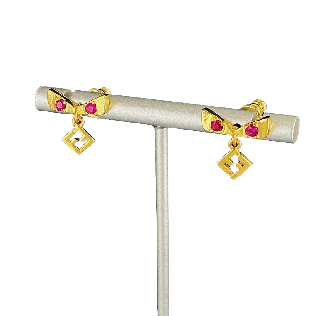 FDE030 Fendi FF drop earrings - ccjewelryacc