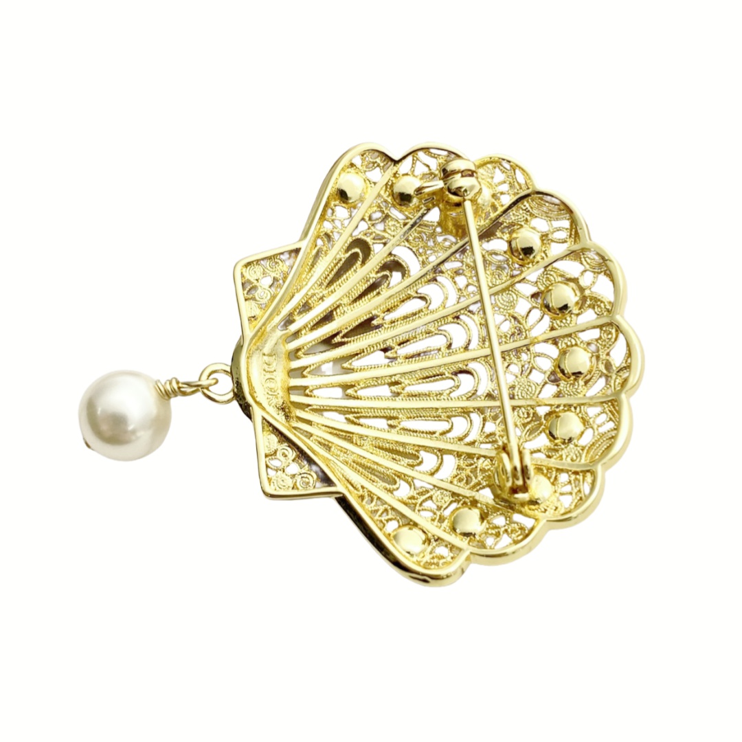CDB060 Dior seashell brooch pin - ccjewelryacc
