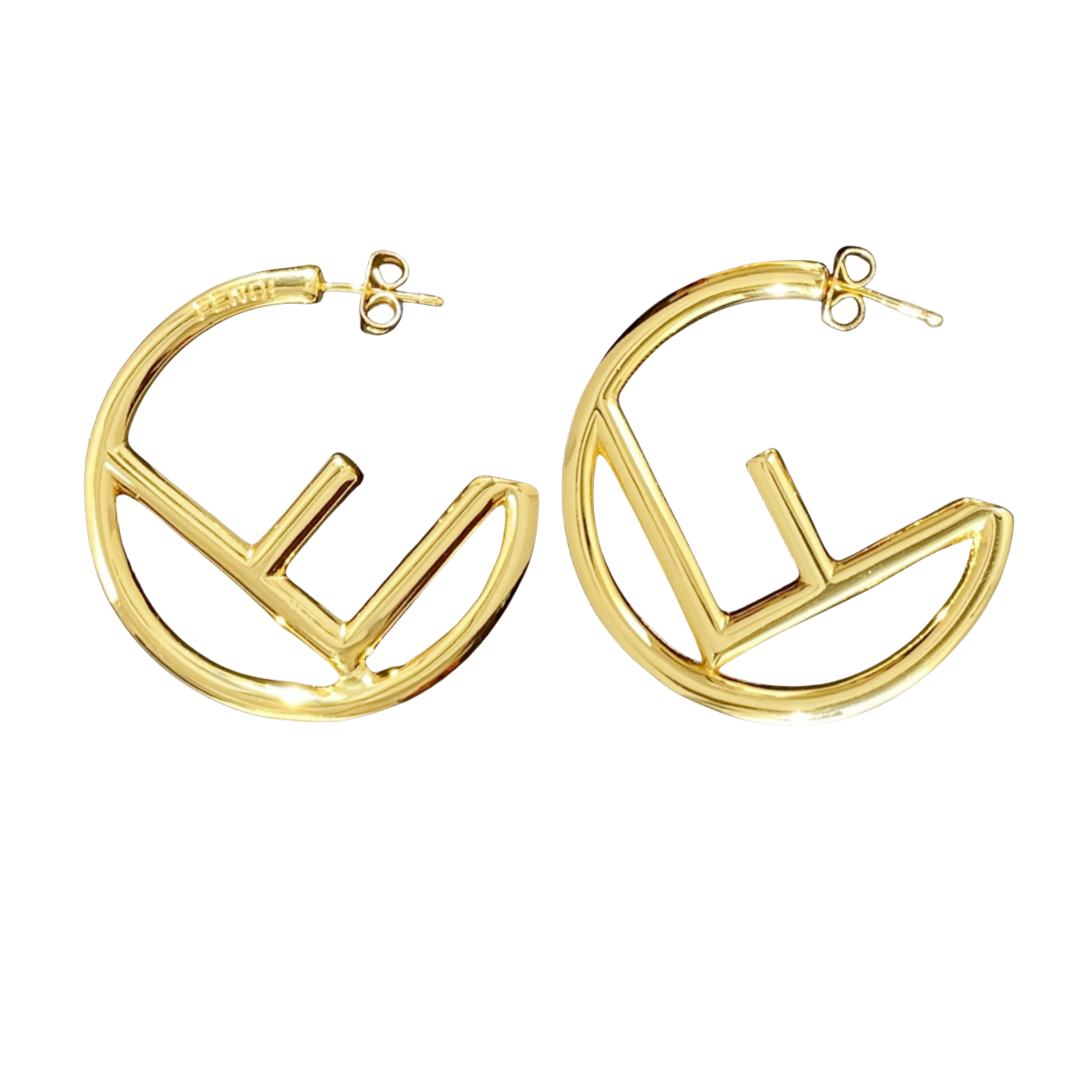 FDE032 Fendi F hoop earrings - ccjewelryacc