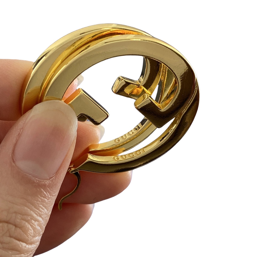 GGE132 Gucci GG Interlocking hoop earrings - ccjewelryacc