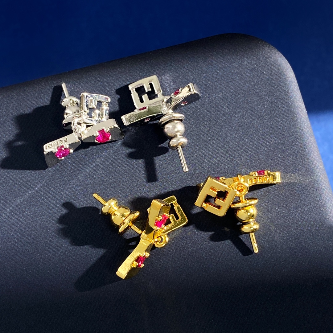 FDE030 Fendi FF drop earrings - ccjewelryacc