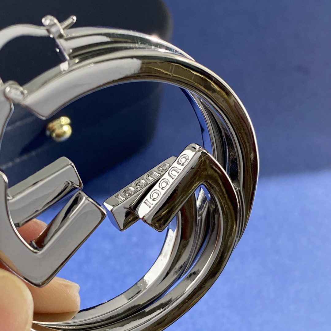 GGE132 Gucci GG Interlocking hoop earrings - ccjewelryacc